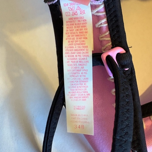 Victoria’s Secret pink & blue & crochet two piece swimsuit bikini size 34B M - Picture 8 of 10